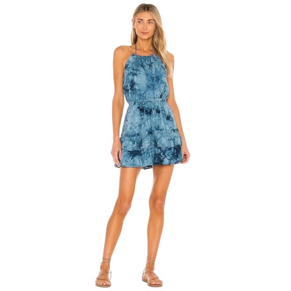 REVOLVE MAJORELLE Baker Mini Dress Blue Tie Dye